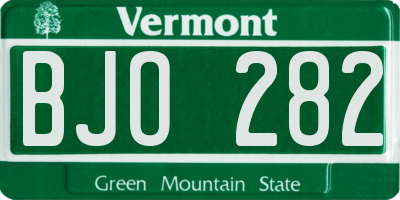 VT license plate BJO282