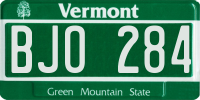 VT license plate BJO284