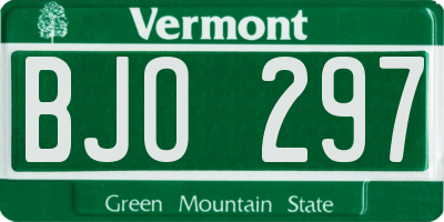 VT license plate BJO297