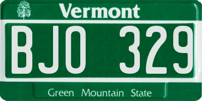 VT license plate BJO329