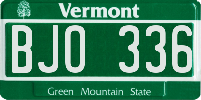 VT license plate BJO336