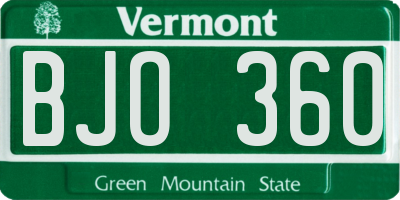 VT license plate BJO360
