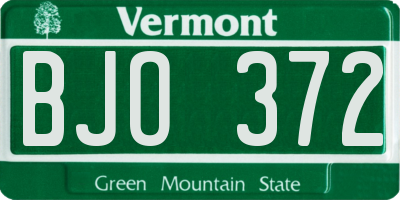 VT license plate BJO372