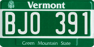 VT license plate BJO391