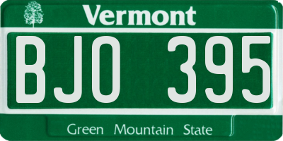 VT license plate BJO395