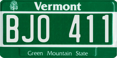 VT license plate BJO411
