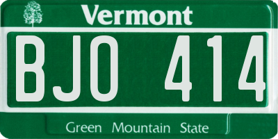 VT license plate BJO414