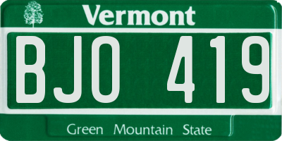 VT license plate BJO419