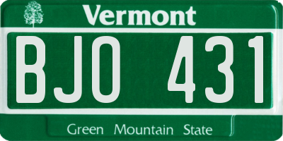 VT license plate BJO431