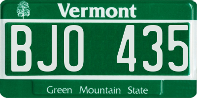 VT license plate BJO435