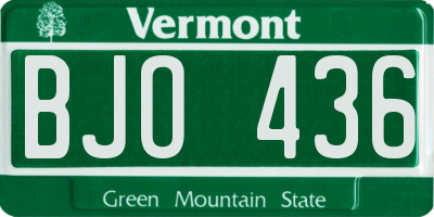 VT license plate BJO436