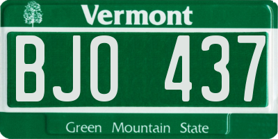VT license plate BJO437