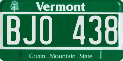 VT license plate BJO438