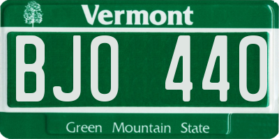 VT license plate BJO440