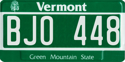 VT license plate BJO448