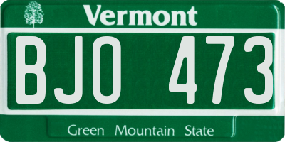 VT license plate BJO473