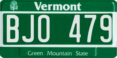 VT license plate BJO479