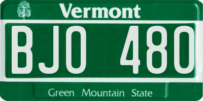 VT license plate BJO480