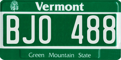 VT license plate BJO488