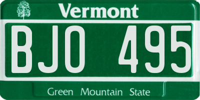 VT license plate BJO495