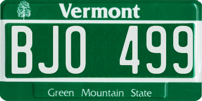 VT license plate BJO499
