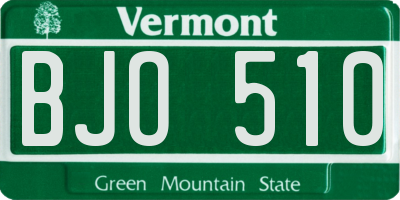 VT license plate BJO510