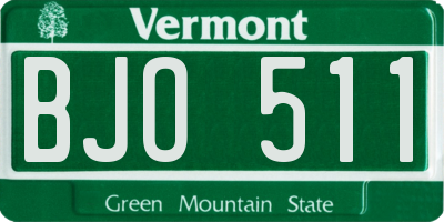 VT license plate BJO511