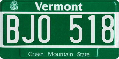 VT license plate BJO518