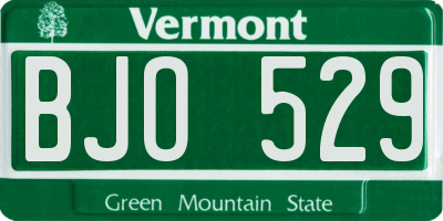 VT license plate BJO529