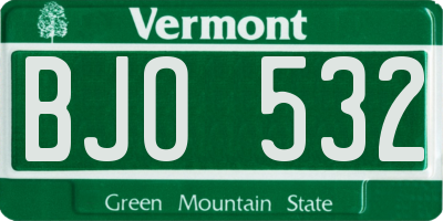 VT license plate BJO532