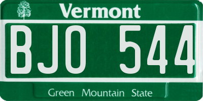 VT license plate BJO544