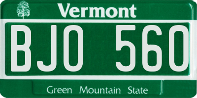 VT license plate BJO560