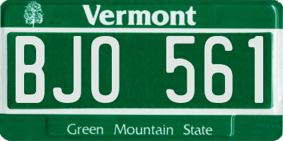 VT license plate BJO561