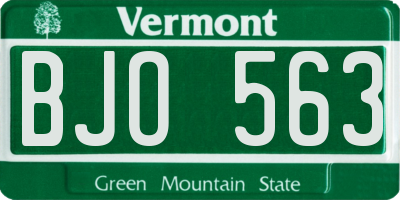 VT license plate BJO563