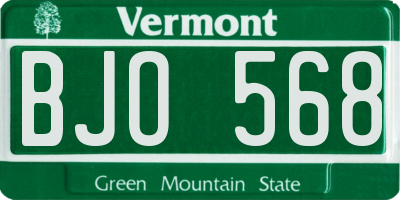 VT license plate BJO568