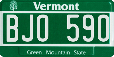 VT license plate BJO590