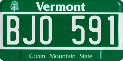 VT license plate BJO591