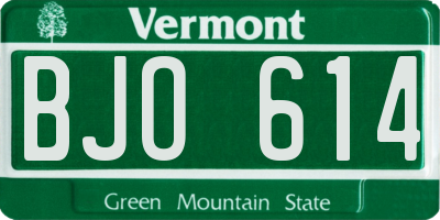VT license plate BJO614
