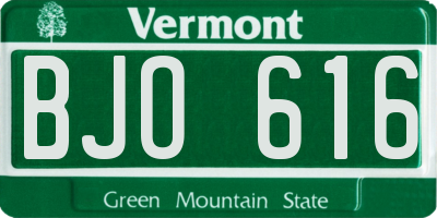 VT license plate BJO616