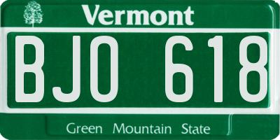 VT license plate BJO618