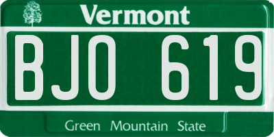 VT license plate BJO619