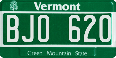 VT license plate BJO620