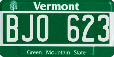 VT license plate BJO623