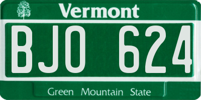 VT license plate BJO624