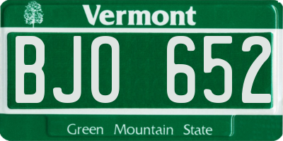 VT license plate BJO652