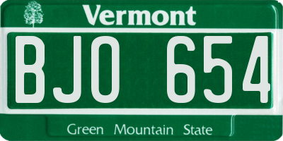 VT license plate BJO654