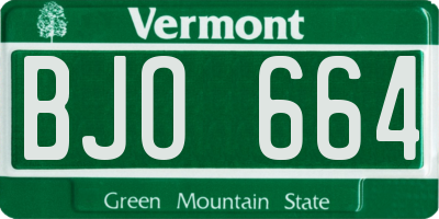 VT license plate BJO664