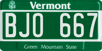 VT license plate BJO667