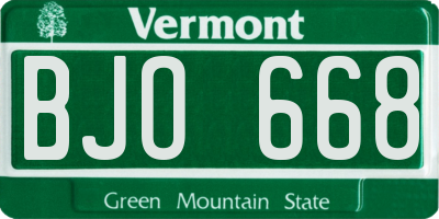 VT license plate BJO668