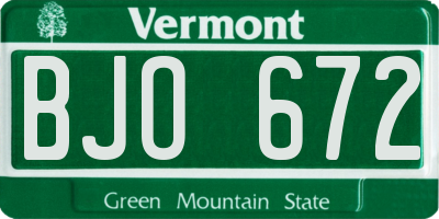 VT license plate BJO672